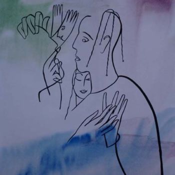 Картина под названием "Да ты пойми о чем я…" - Moshe Hemain, Подлинное произведение искусства, Масло