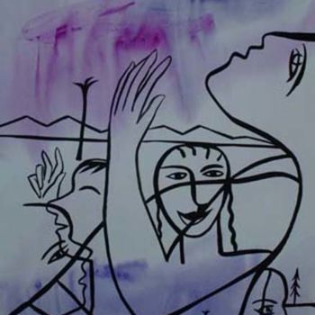 Картина под названием "В каждом пространст…" - Moshe Hemain, Подлинное произведение искусства, Масло