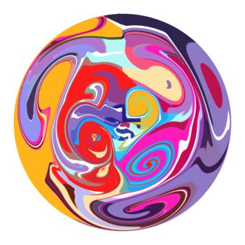 Digitale Kunst mit dem Titel "Whirling World - Two" von Hemu Aggarwal (hyaggarwal), Original-Kunstwerk, Digitale Malerei