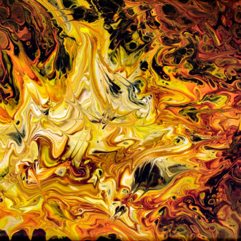 Pittura intitolato "California Fire-Pou…" da Hemu Aggarwal (hyaggarwal), Opera d'arte originale, Acrilico Montato su Telaio…