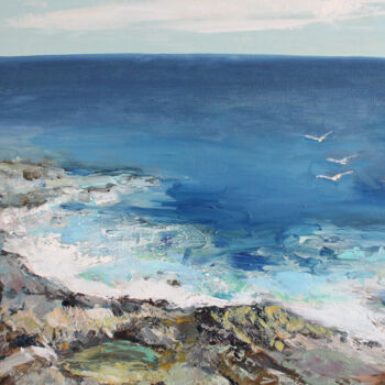 Malarstwo zatytułowany „Atlantic, Tenerife” autorstwa Henadzy Havartsou, Oryginalna praca, Olej Zamontowany na Drewniana ram…