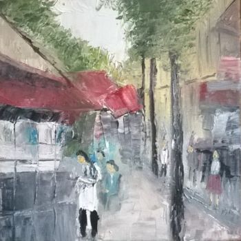 Peinture intitulée "Montmartre" par Henber, Œuvre d'art originale, Huile