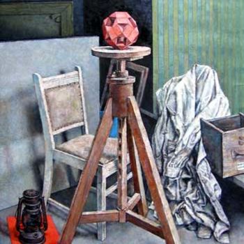 Schilderij getiteld "Magische bol" door Henk Ames, Origineel Kunstwerk