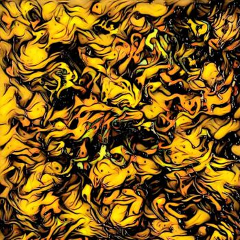 Arte digital titulada "Yellow Twists" por Henk Dekkers, Obra de arte original, Fotografía digital