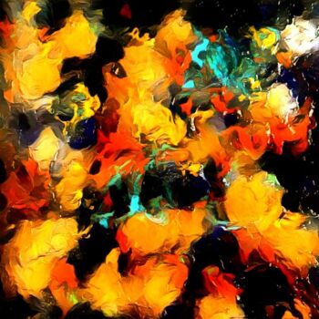 Arts numériques intitulée "Turquoise in Yellow" par Henk Dekkers, Œuvre d'art originale, Photographie numérique