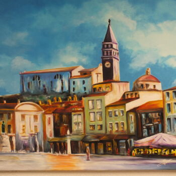 Painting titled "Piazza del Popolo" by Henk Soet, Original Artwork, Acrylic