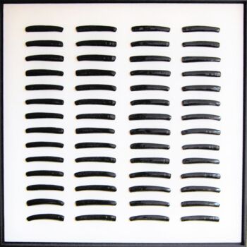 Malerei mit dem Titel "Black razorshells -…" von Henk Broeke, Original-Kunstwerk, Acryl Auf Holzplatte montiert