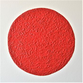 Malerei mit dem Titel "Red circle - object…" von Henk Broeke, Original-Kunstwerk, Acryl Auf Keilrahmen aus Holz montiert