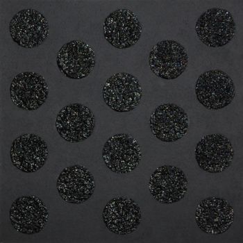 Pintura intitulada "Black circles - nr.…" por Henk Broeke, Obras de arte originais, Acrílico Montado em Armação em madeira