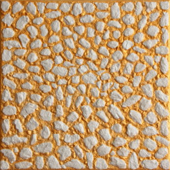Ζωγραφική με τίτλο "White rocks on gold…" από Henk Broeke, Αυθεντικά έργα τέχνης, Ακρυλικό Τοποθετήθηκε στο Ξύλινο φορείο σκ…