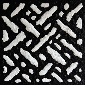 Malerei mit dem Titel "Composition in blac…" von Henk Broeke, Original-Kunstwerk, Acryl Auf Keilrahmen aus Holz montiert