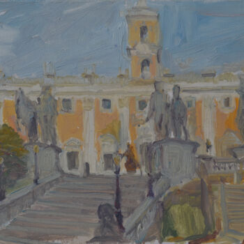 Painting titled "Capitoline Hill" by Hennadii Volokitin, Original Artwork, Oil