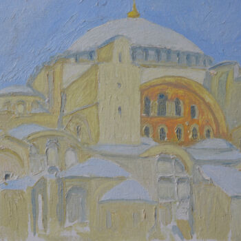 Картина под названием "Hagia Sophia of Con…" - Hennadii Volokitin, Подлинное произведение искусства, Масло