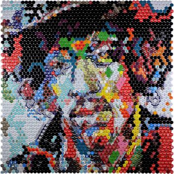Collages getiteld "Jimi Hendrix" door Henning Leuschner, Origineel Kunstwerk, Collages