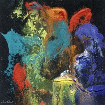 Malerei mit dem Titel "Carré "Sans Titre"…" von Henri Blouet, Original-Kunstwerk, Öl