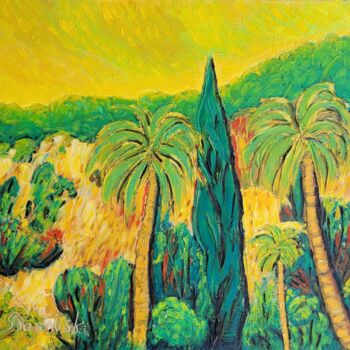 제목이 "parc de Villecroze"인 미술작품 Henri Borowski로, 원작, 기름 나무 들것 프레임에 장착됨