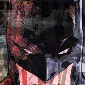 Arts numériques intitulée "BATMAN 01" par Henri Brune, Œuvre d'art originale, Peinture numérique Monté sur Aluminium