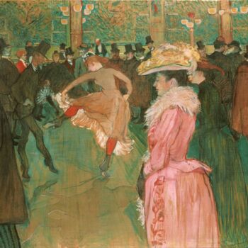 Schilderij getiteld "At the Moulin Rouge…" door Henri De Toulouse-Lautrec, Origineel Kunstwerk, Olie