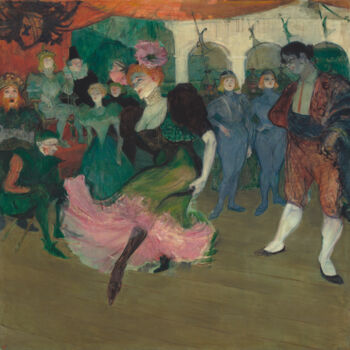 Schilderij getiteld "Marcelle Lender Dan…" door Henri De Toulouse-Lautrec, Origineel Kunstwerk, Olie