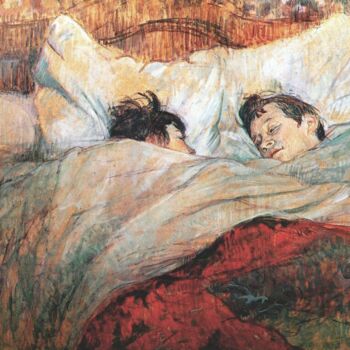 Pintura titulada "The Bed" por Henri De Toulouse-Lautrec, Obra de arte original, Oleo