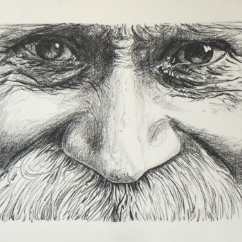 Printmaking titled "La Moustache" by Henri Eisenberg, Original Artwork, Lithography