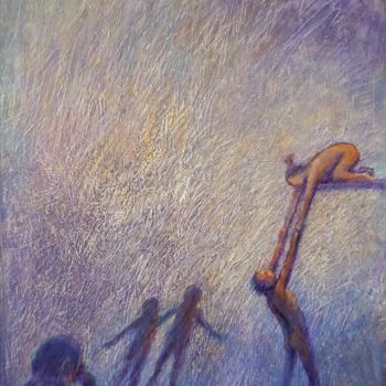 Ζωγραφική με τίτλο "Ho Hisse" από Henri Eisenberg, Αυθεντικά έργα τέχνης, Ακρυλικό Τοποθετήθηκε στο Ξύλινο φορείο σκελετό