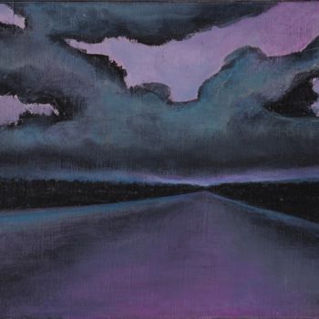 Painting titled "Route mauve" by Henri Eisenberg, Original Artwork, Acrylic