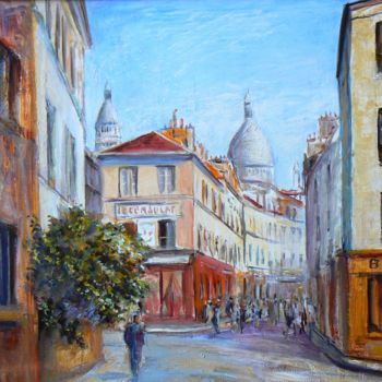 Pintura intitulada "Paris, Montmartre,…" por Henri Eisenberg, Obras de arte originais, Acrílico