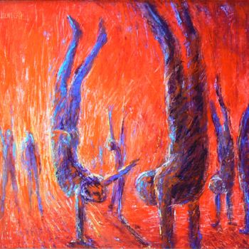Painting titled "Sur les Mains" by Henri Eisenberg, Original Artwork, Acrylic