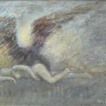 Painting titled "Leda au Cygne Noir,…" by Henri Eisenberg, Original Artwork, Acrylic Mounted on Wood Stretcher frame