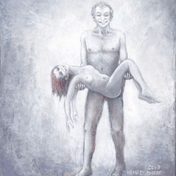 Painting titled "Dans mes Bras" by Henri Eisenberg, Original Artwork, Acrylic