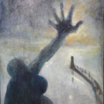 Pittura intitolato "Le Couple au Phare.…" da Henri Eisenberg, Opera d'arte originale, Olio