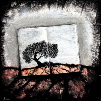Malerei mit dem Titel "Le livre de l'arbre…" von Henri Ibara, Original-Kunstwerk, Acryl