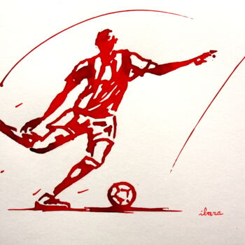 Dibujo titulada "Football N°90" por Henri Ibara, Obra de arte original, Tinta