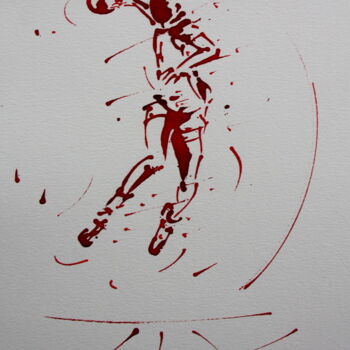 Dessin intitulée "Handball féminin N°2" par Henri Ibara, Œuvre d'art originale, Encre