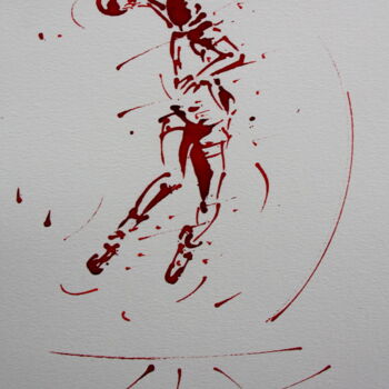 Drawing titled "Handball féminin N°2" by Henri Ibara, Original Artwork, Ink