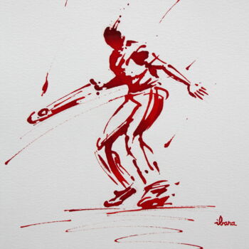 「Pelote basque N°3」というタイトルの描画 Henri Ibaraによって, オリジナルのアートワーク, インク