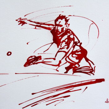 Desenho intitulada "Ping pong N°1" por Henri Ibara, Obras de arte originais, Tinta