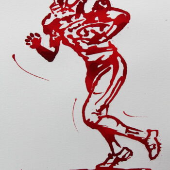 「Football américain…」というタイトルの描画 Henri Ibaraによって, オリジナルのアートワーク, インク