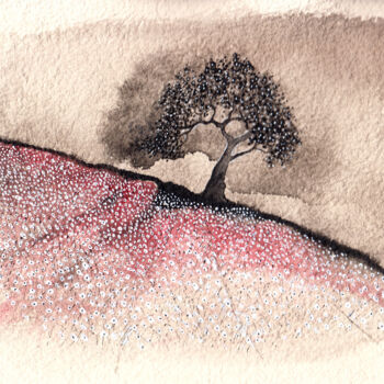 Drawing titled "Esprit de l'arbre" by Henri Ibara, Original Artwork, Ink