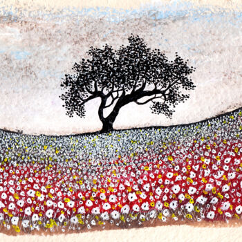Dibujo titulada "Esprit de l'arbre e…" por Henri Ibara, Obra de arte original, Tinta