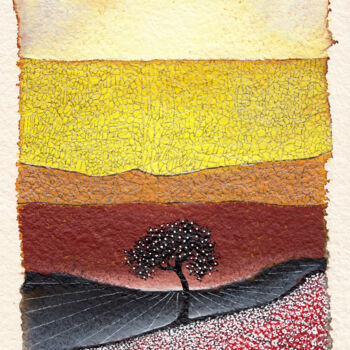 Рисунок под названием "Lumière de l'arbre" - Henri Ibara, Подлинное произведение искусства, Чернила