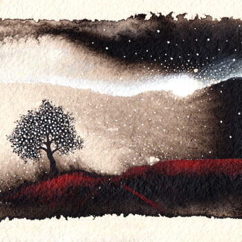 제목이 "Le premier arbre"인 그림 Henri Ibara로, 원작, 잉크