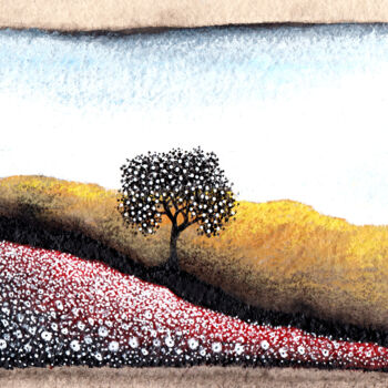 Disegno intitolato "Lumière de l'arbre…" da Henri Ibara, Opera d'arte originale, Inchiostro