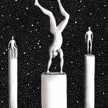 Dibujo titulada "L'anticonformiste" por Henri Ibara, Obra de arte original, Tinta
