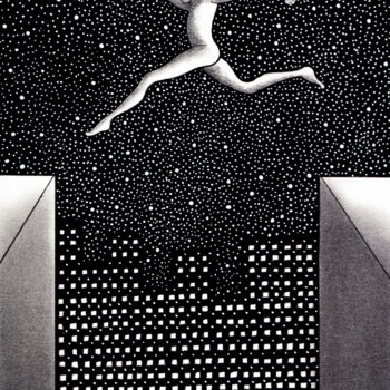 "Yamakasi" başlıklı Resim Henri Ibara tarafından, Orijinal sanat, Mürekkep