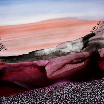 Peinture intitulée "Etrange désert" par Henri Ibara, Œuvre d'art originale, Acrylique