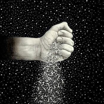 Dessin intitulée "Poussière d'étoiles" par Henri Ibara, Œuvre d'art originale, Crayon