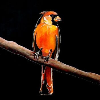 Dessin intitulée "Oiseau N°7" par Henri Ibara, Œuvre d'art originale, Gouache