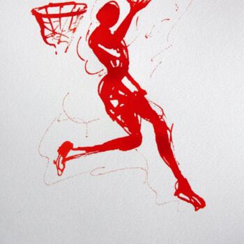 Disegno intitolato "basket-n-7-dessin-c…" da Henri Ibara, Opera d'arte originale, Altro